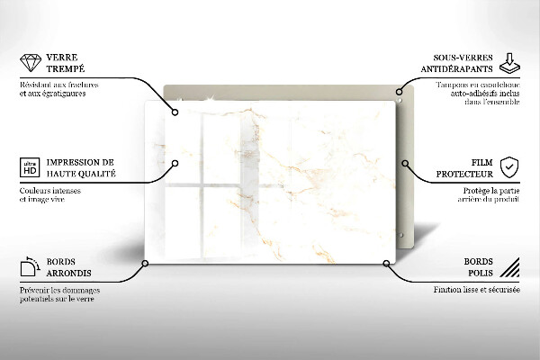 Tűzhelyvédő üveglap Elegáns márvány kő