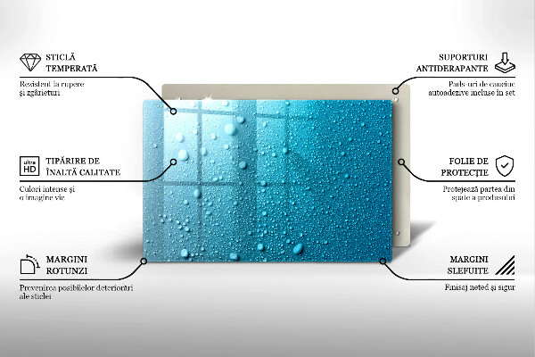 Tűzhelyvédő üveglap Vízcseppek