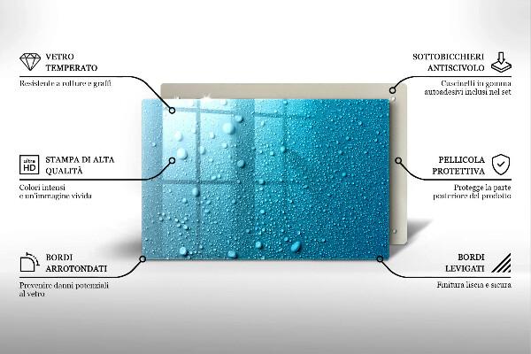 Tűzhelyvédő üveglap Vízcseppek