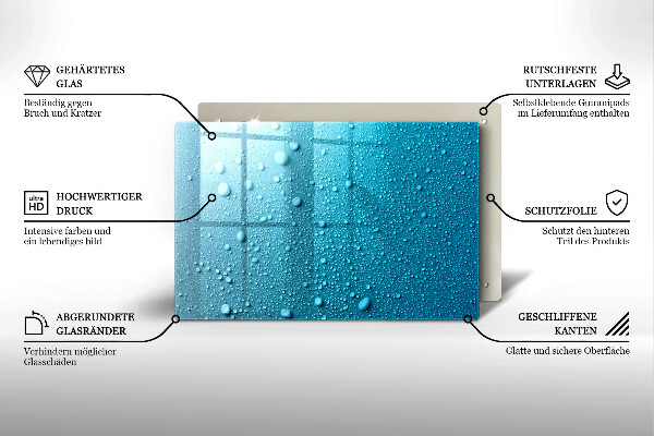 Tűzhelyvédő üveglap Vízcseppek
