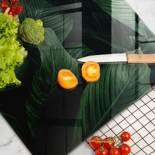 Főzőlap védő üveglap Sötét levelek