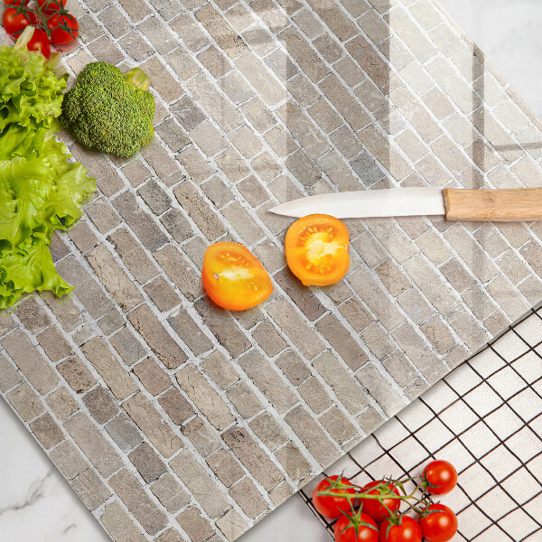 Főzőlap védő üveglap Világos téglafal