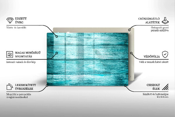 Főzőlap védő üveglap Vintage fa táblák