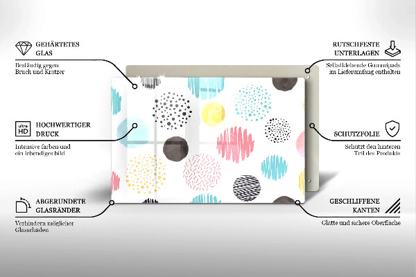 Főzőlap védő üveglap Festett formák