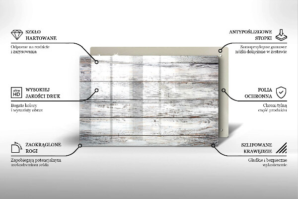 Főzőlap védő üveglap Világos fa táblák