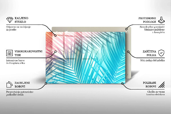 Főzőlap védő üveglap Pasztell levelek