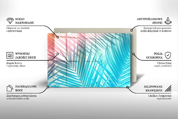 Főzőlap védő üveglap Pasztell levelek