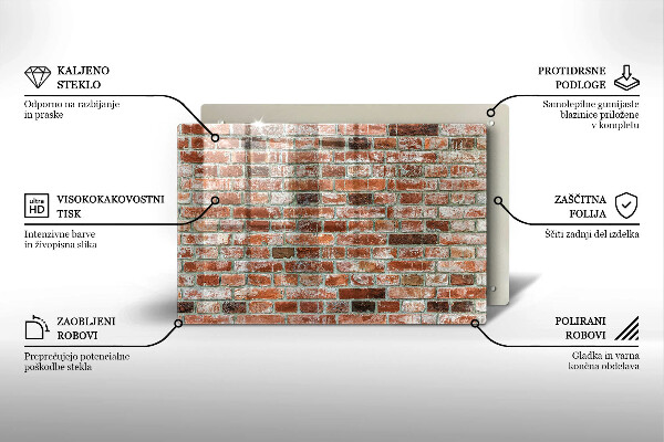 Főzőlap védő üveglap Régi téglafal