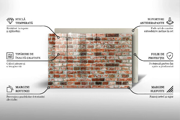 Főzőlap védő üveglap Régi téglafal