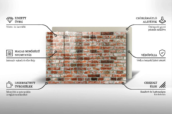 Főzőlap védő üveglap Régi téglafal