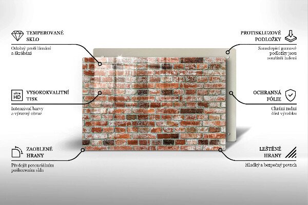 Főzőlap védő üveglap Régi téglafal