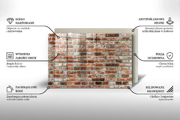Főzőlap védő üveglap Régi téglafal