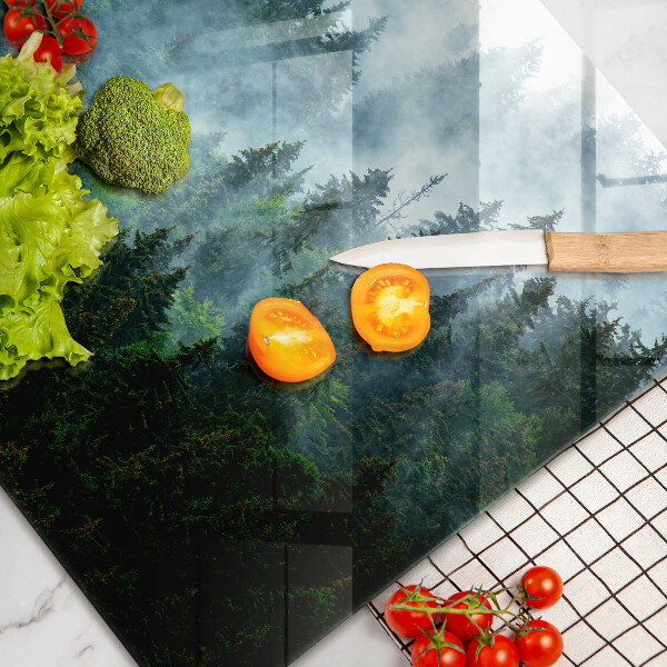 Főzőlap védő üveglap Erdő a ködben