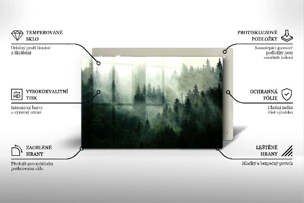 Főzőlap védő üveglap Ködös erdei táj