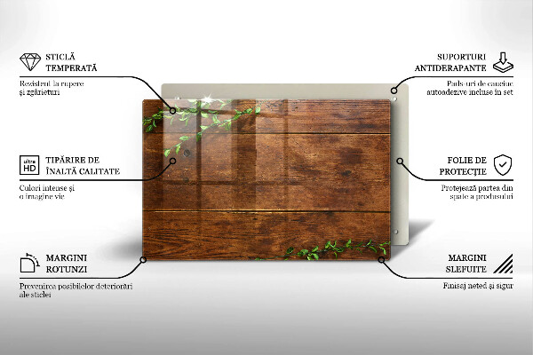 Főzőlap védő üveglap Fa táblák és levelek