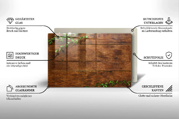 Főzőlap védő üveglap Fa táblák és levelek