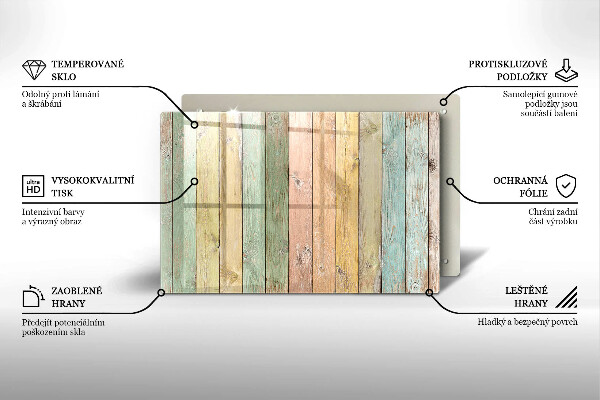 Főzőlap védő üveglap Színes vintage táblák