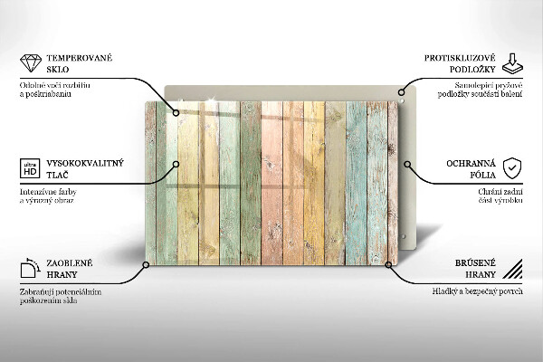Főzőlap védő üveglap Színes vintage táblák