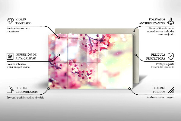 Főzőlap védő üveglap Természet alma virágok