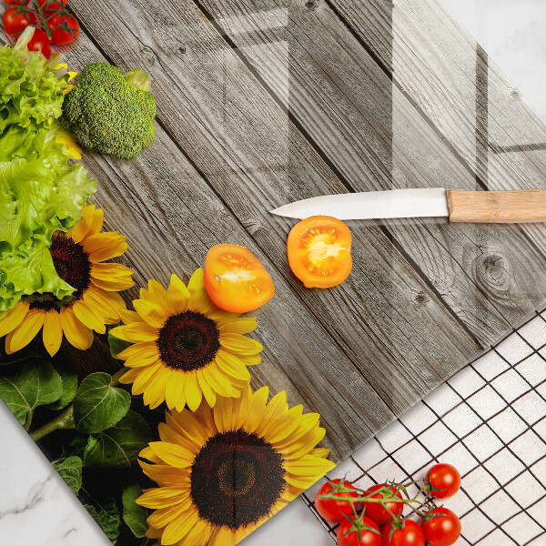 Főzőlap védő üveglap Napraforgó a borítókon