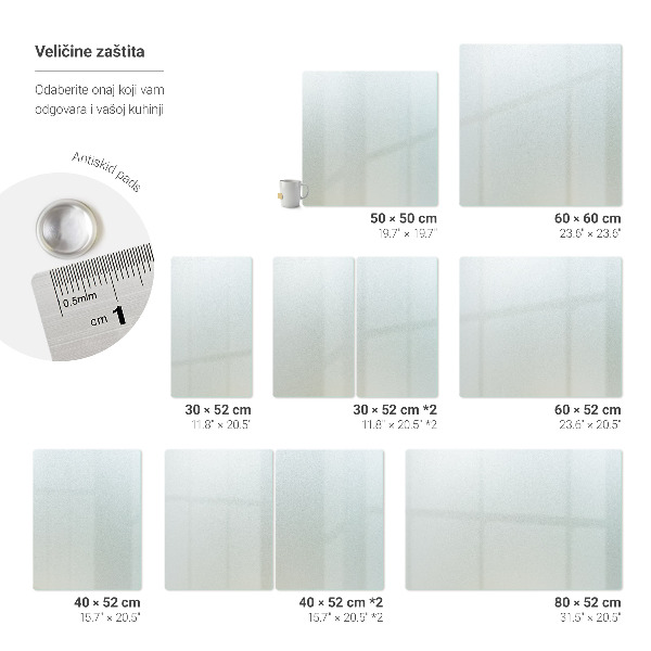 Üveg tűzhelyvédő 60×60 cm