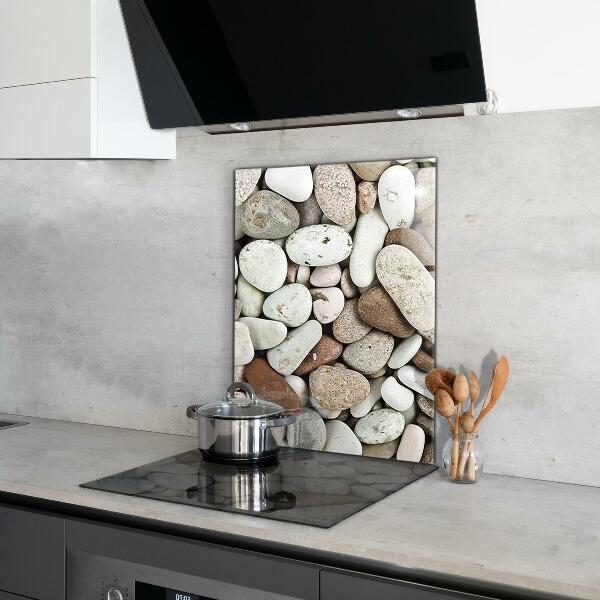 Konyhai üveg fali panel Köves tengerpart
