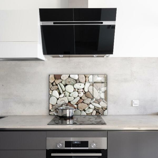 Konyhai üveg fali panel Köves tengerpart