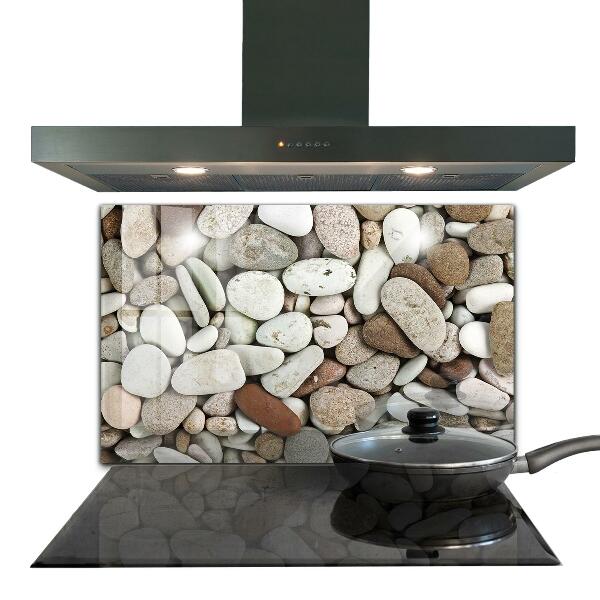 Konyhai üveg fali panel Köves tengerpart