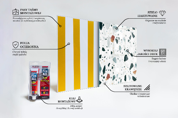 Konyhai hátfal panel Szürke kvarc terrazzo textúra