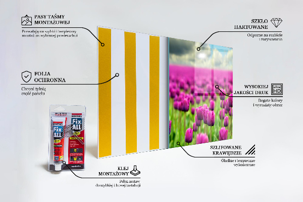 Konyhai hátfal panel Rózsaszín tulipánok mezője