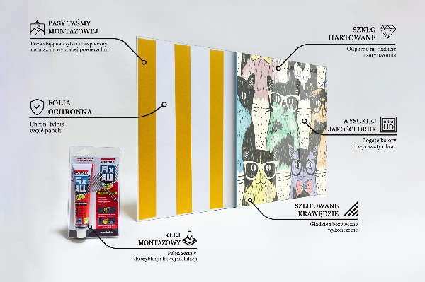 Konyhai panel Macska csípő vicces illusztráció