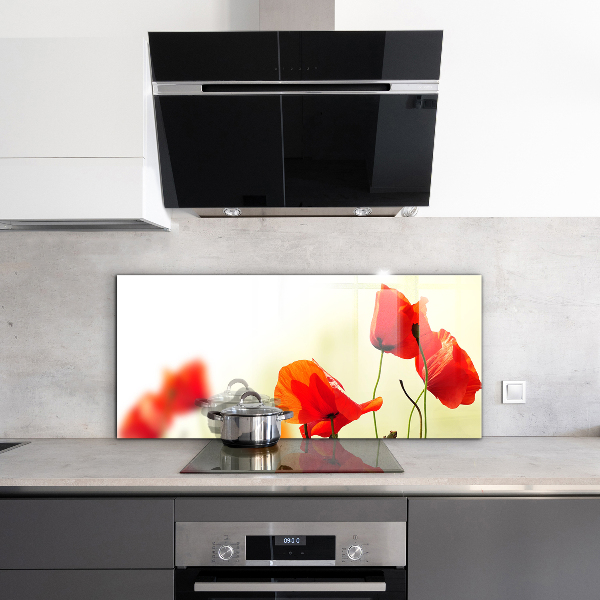 Konyhai fali panel Mezei rét piros pipacsokkal