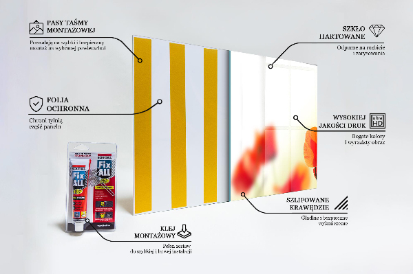 Konyhai fali panel Mezei rét piros pipacsokkal