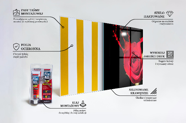 Konyhai fali panel Vörös rózsa absztrakt