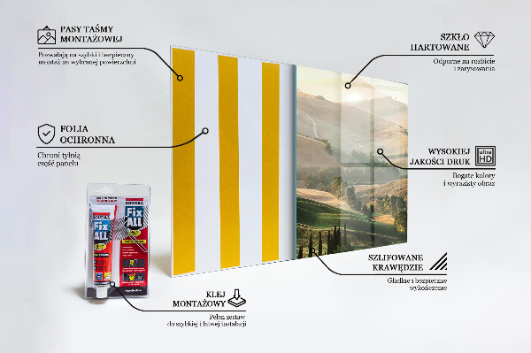 Konyhai hátfal panel Toszkána táj szőlőkkel