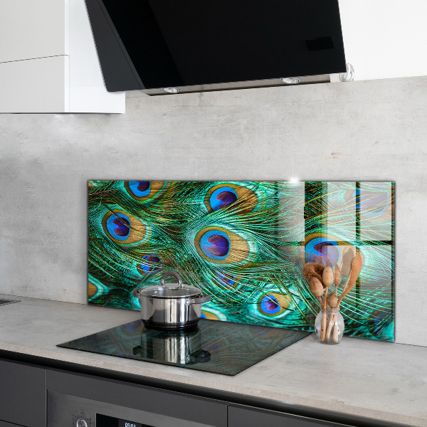 Konyhai panel Pávatollak gyönyörű természet