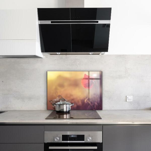 Konyhai fali panel Vintage mák növény