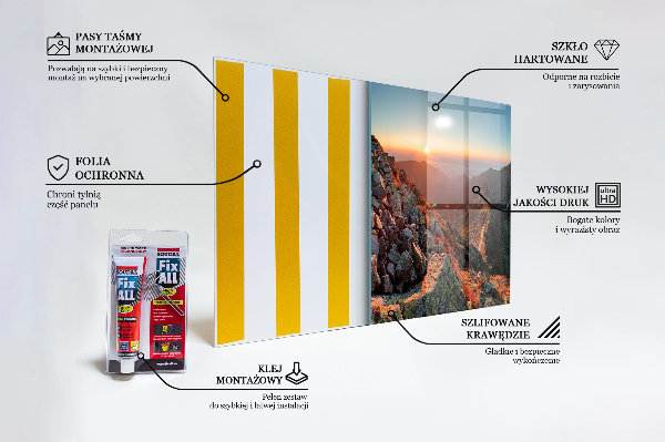 Konyhai hátfal panel Hegyi panoráma naplemente