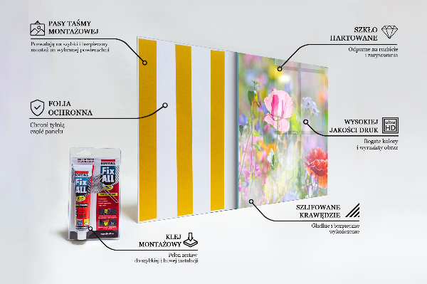 Konyhai fali panel Pipacsok nyári rétje