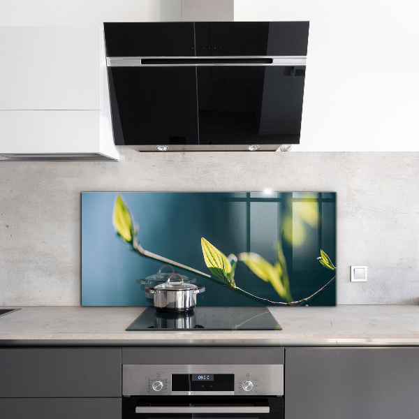 Konyhai fali panel Fényes levél az ágon