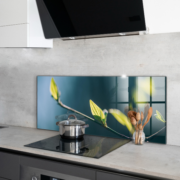 Konyhai fali panel Fényes levél az ágon