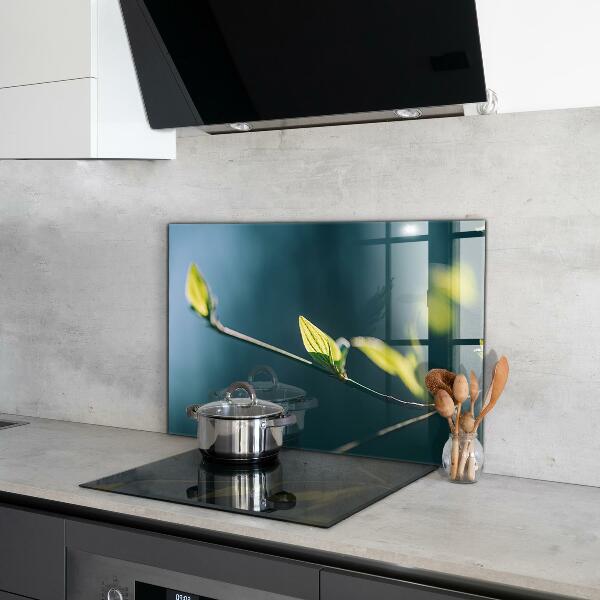 Konyhai fali panel Fényes levél az ágon