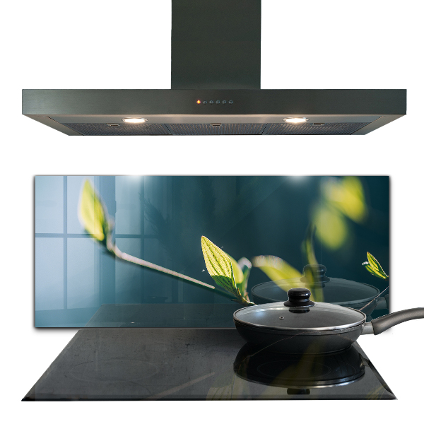 Konyhai fali panel Fényes levél az ágon