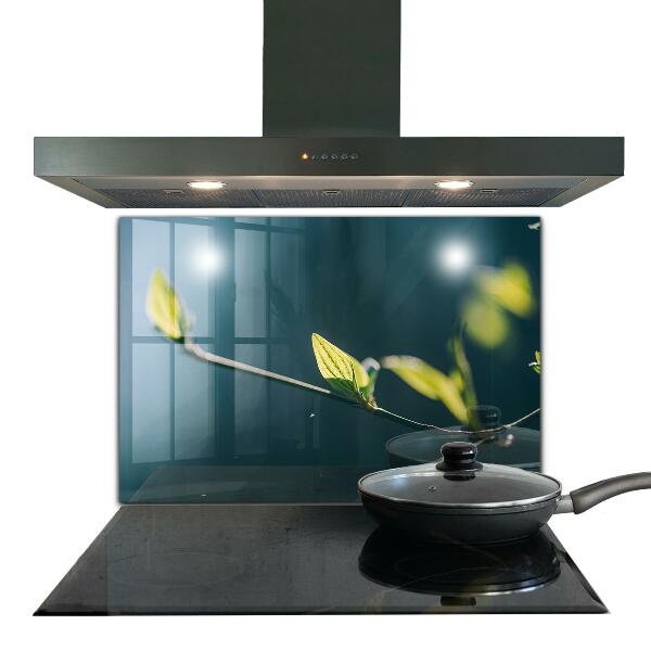 Konyhai fali panel Fényes levél az ágon