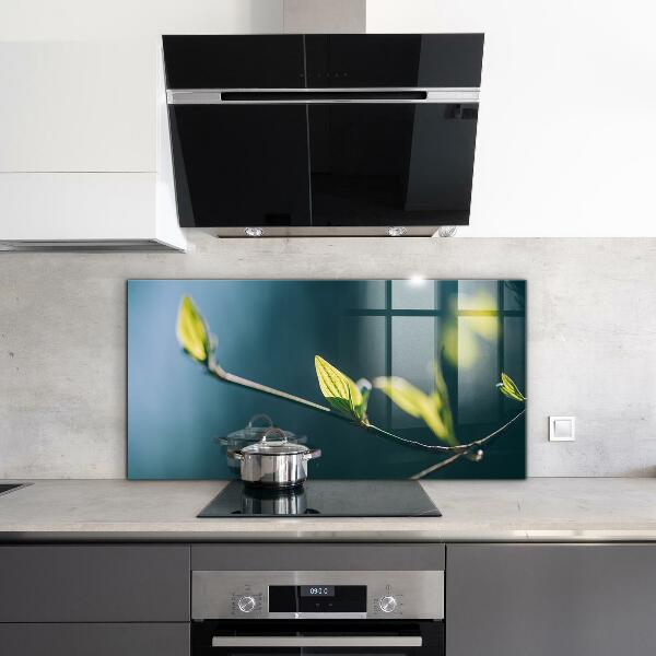 Konyhai fali panel Fényes levél az ágon