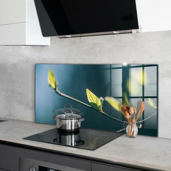 Konyhai fali panel Fényes levél az ágon