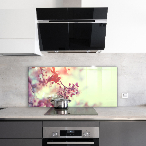 Konyhai fali panel Virágzó rózsaszín fa