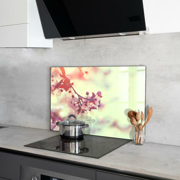 Konyhai fali panel Virágzó rózsaszín fa