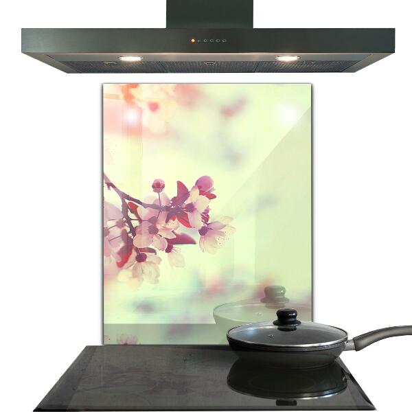 Konyhai fali panel Virágzó rózsaszín fa