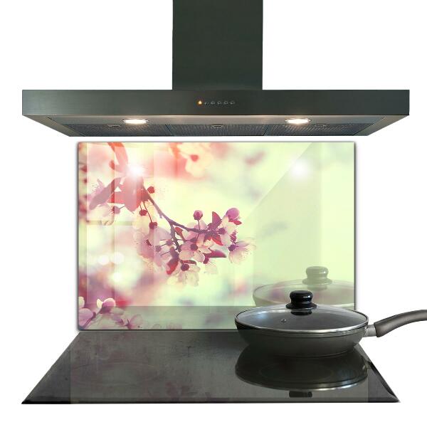 Konyhai fali panel Virágzó rózsaszín fa